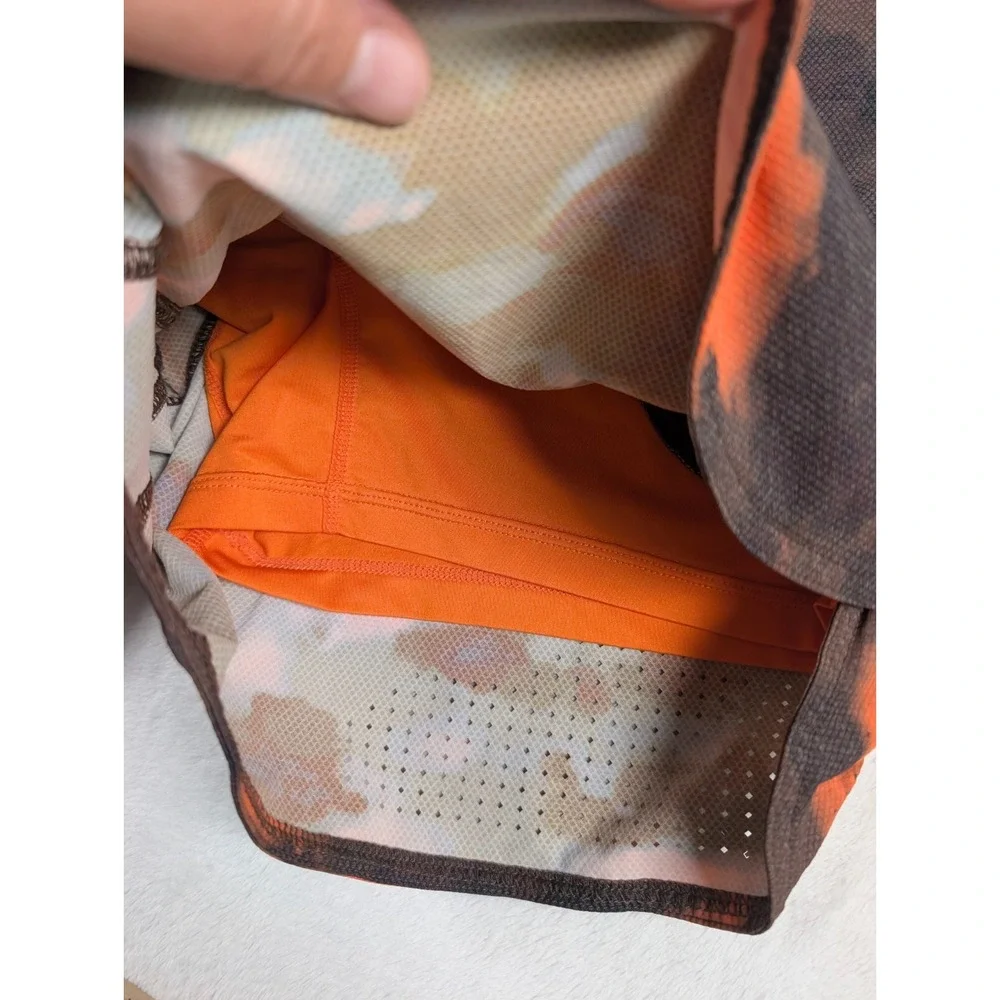 Legends‎ Luka Shorts Mens 2XL Orange Brown Tie Dye Lined Athletic